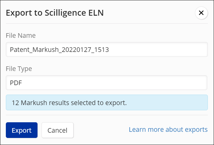 _SFn-ExportELN-ScilligenceWindow-SelectedResults-Markush.png