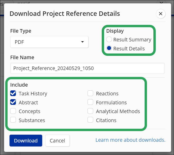 SF-Projects-DownloadProject-ReferenceDownloadWindow-ResultDetails.png