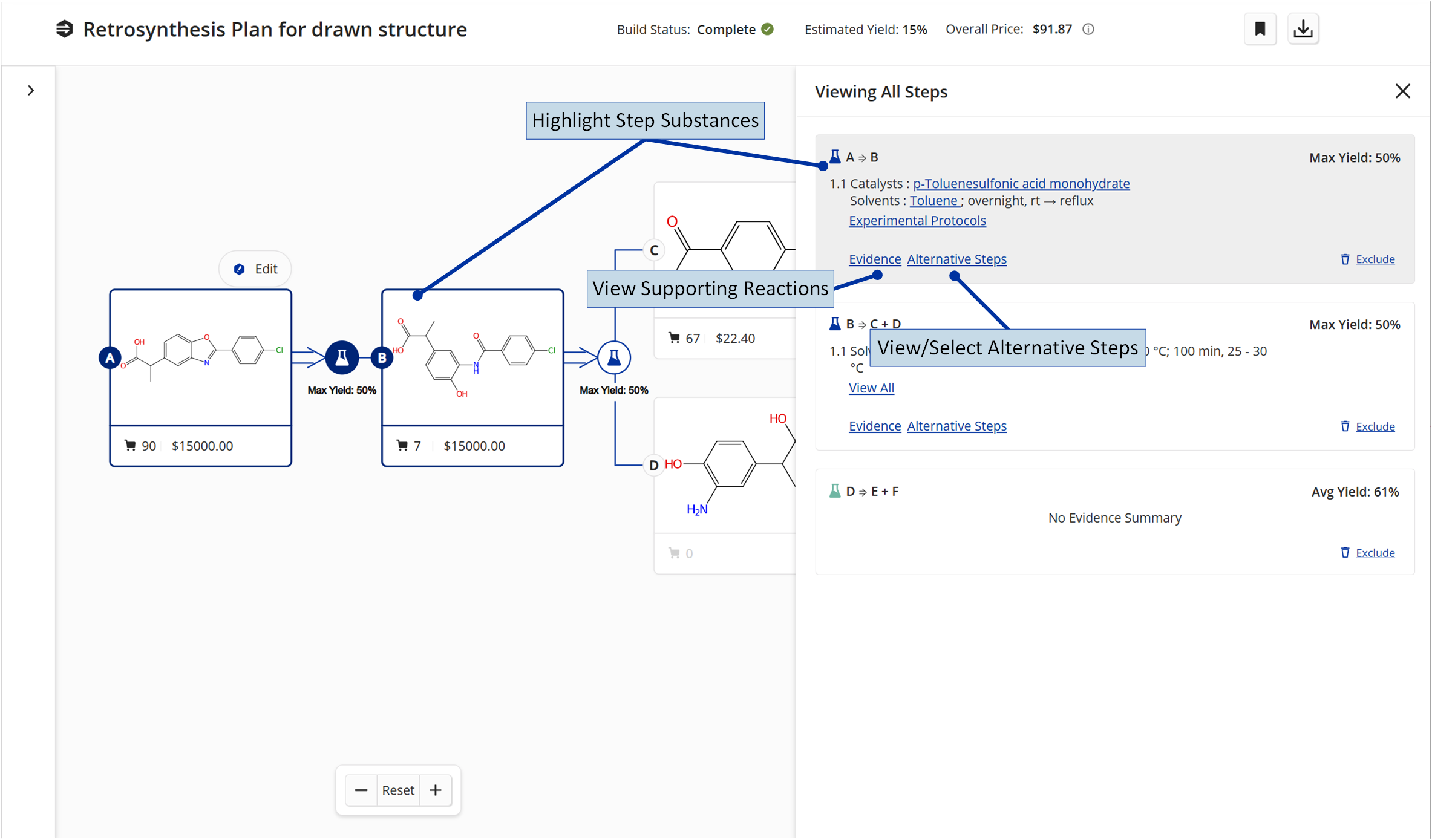 SF-Retrosynthesis-PlanPage-StepsEvidencePane.png
